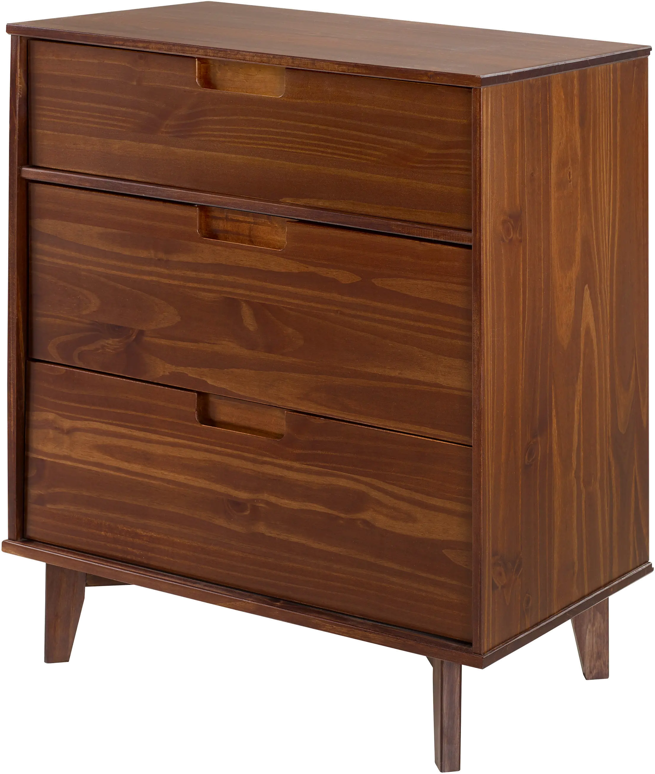 BR3DSLDRWT Sloane Mid Century Modern Walnut Brown 3-Drawer Dresser-4