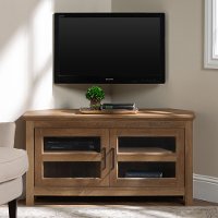 Brown Rustic Oak 44 Inch Corner TV Stand-2