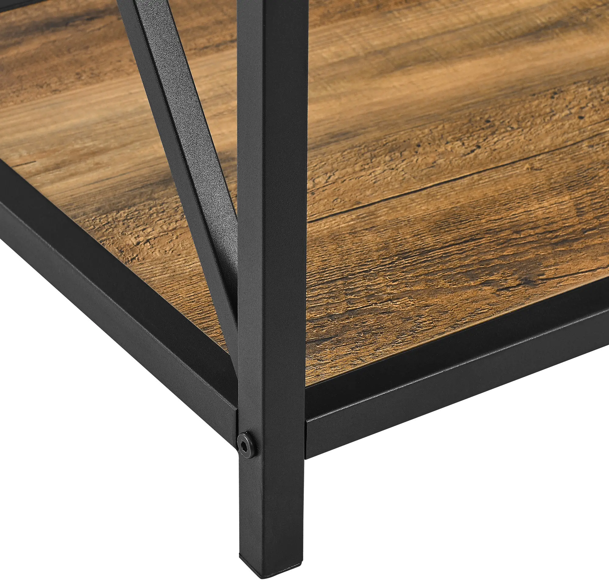 BST18XMWRO Industrial 61 inch Oak and Metal Bookcase - X-Frame-5