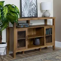 BU52JORBW Rustic Oak 52 Inch Barnwood TV Stand