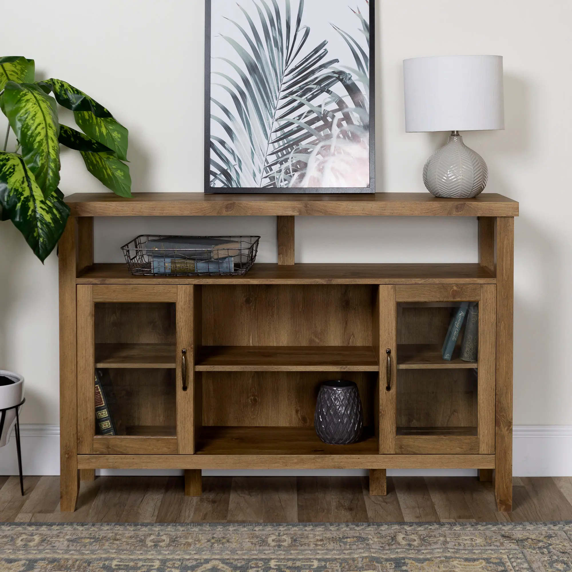 BU52JORBW Rustic Oak 52 Inch Barnwood TV Stand-2