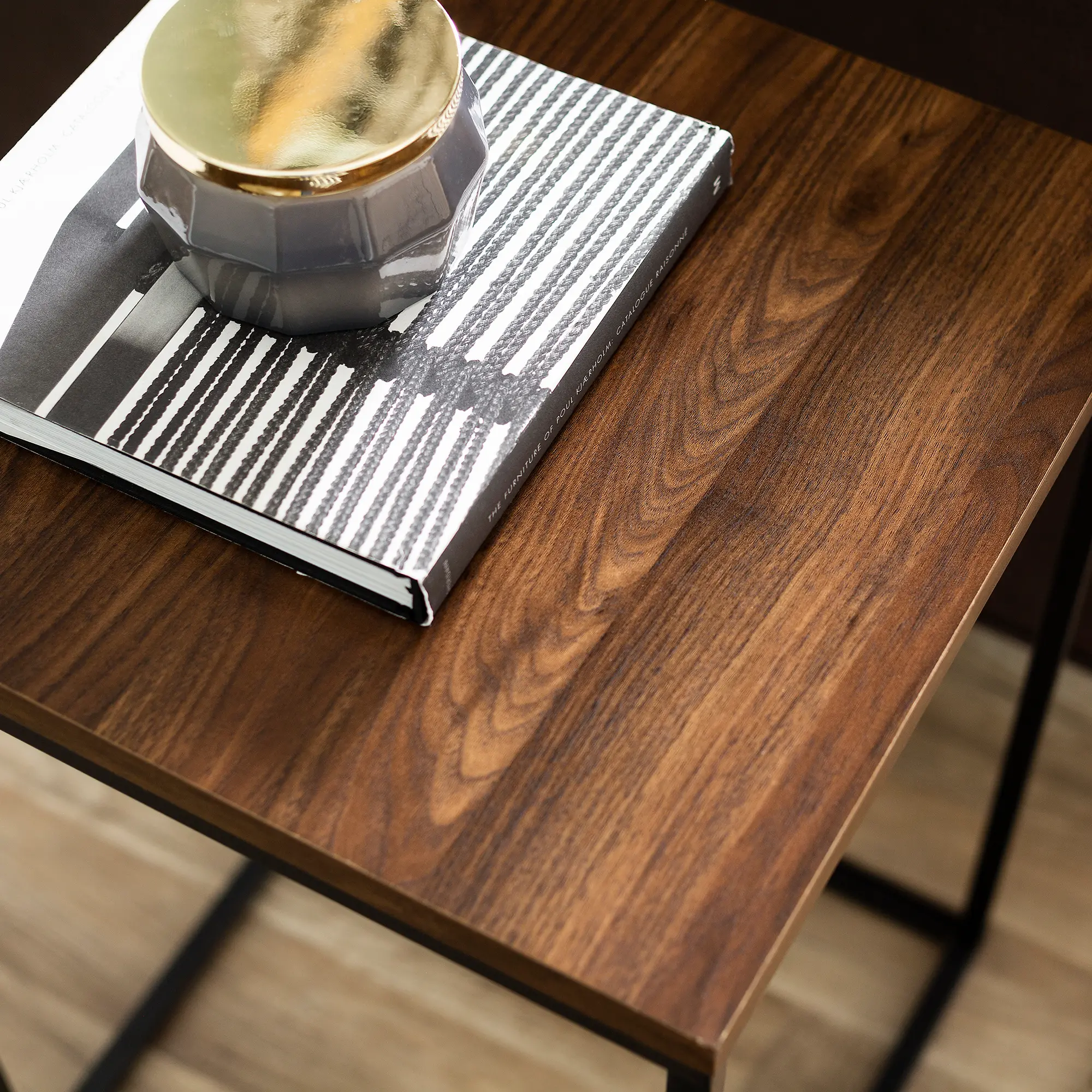 AF16LWSTDW Industrial Walnut Square Side Table - Lowell-2