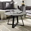 AF30MWCTSG Slate Gray Round Coffee Table - Metal Wrap - Walker Edison