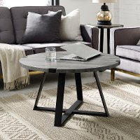 AF30MWCTSG Slate Gray Round Coffee Table -Metal Wrap-1