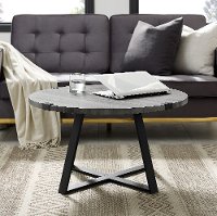 AF30MWCTSG Slate Gray Round Coffee Table -Metal Wrap-2