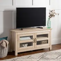WQ44CFDWO Contemporary 44 Inch White Oak TV Stand - Corona