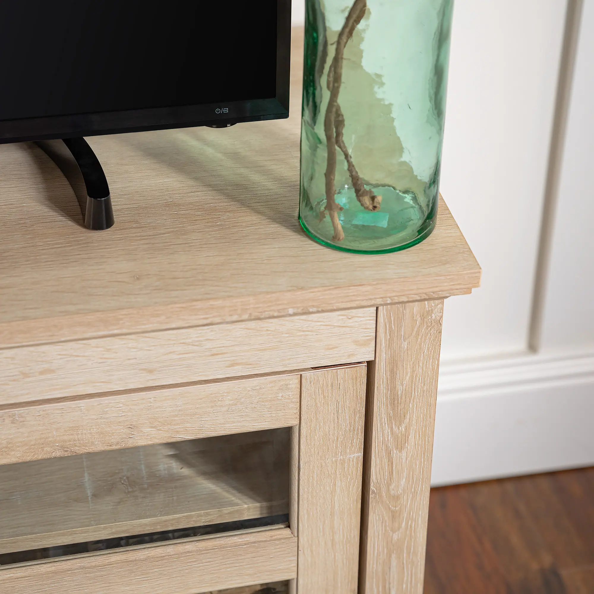 WQ44CFDWO Contemporary 44 Inch White Oak TV Stand - Corona-5