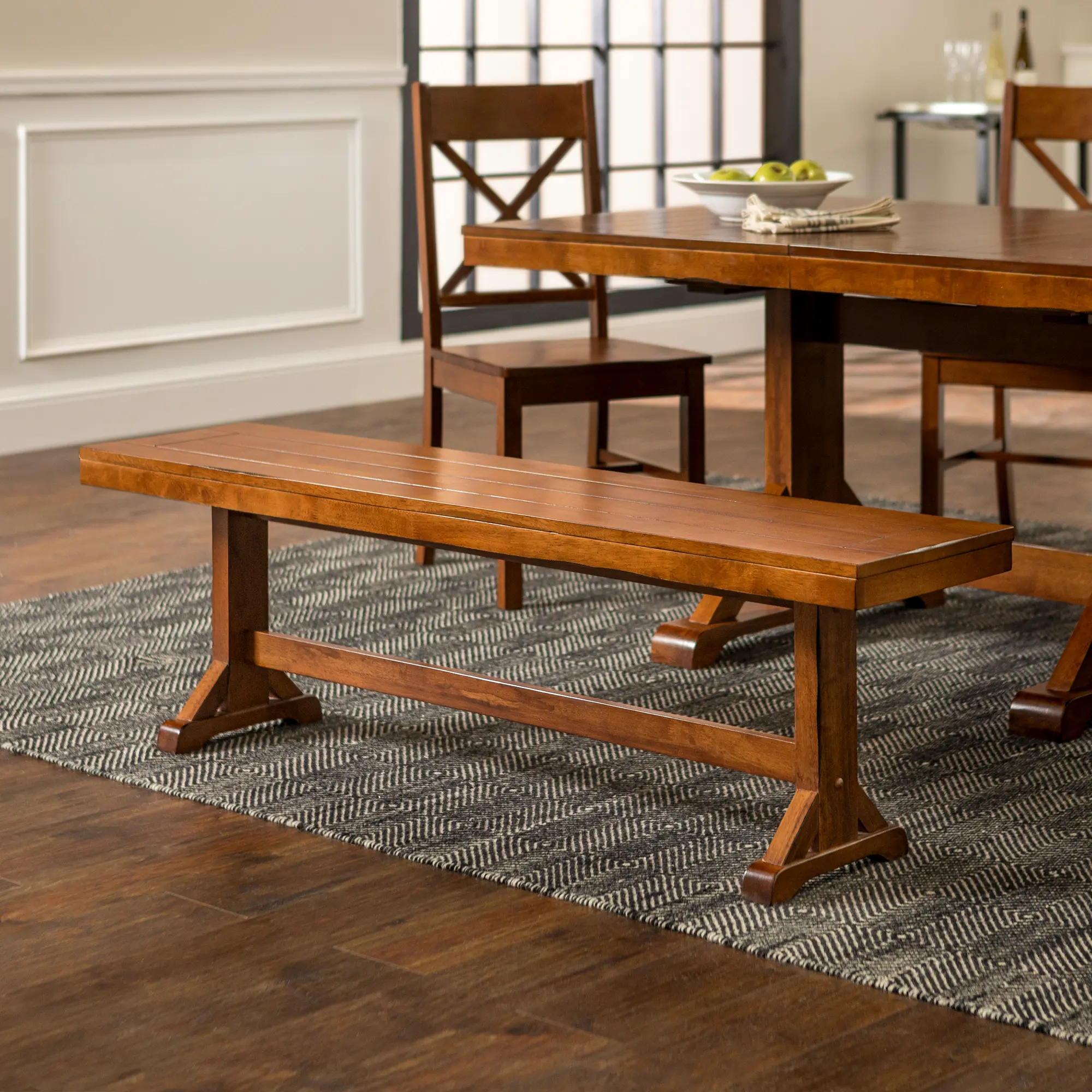 DBW1AB Industrial Brown 60 Inch Dining Room Bench-1