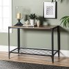 Brown 44 Inch Rustic Entry Table - Angle Iron