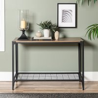 C44AIETAG Brown 44 Inch Rustic Entry Table - Angle Iron-2