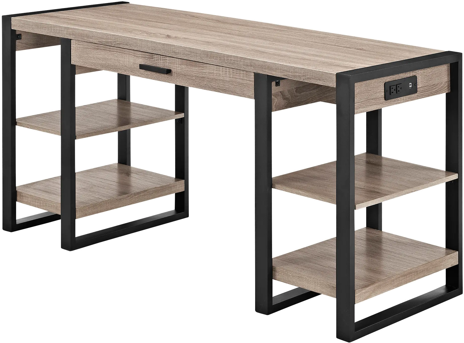 D60UBS30AG Driftwood Gray 60 Inch Computer Desk - Urban Blend-2