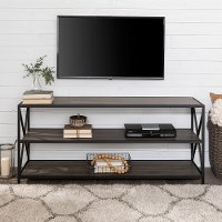 Industrial Gray 60 inch Bookcase - X-Frame