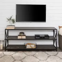 BS60XMWSG Industrial Gray 60 inch Bookcase - X-Frame