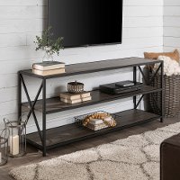 Industrial Gray 60 inch Bookcase - X-Frame-2