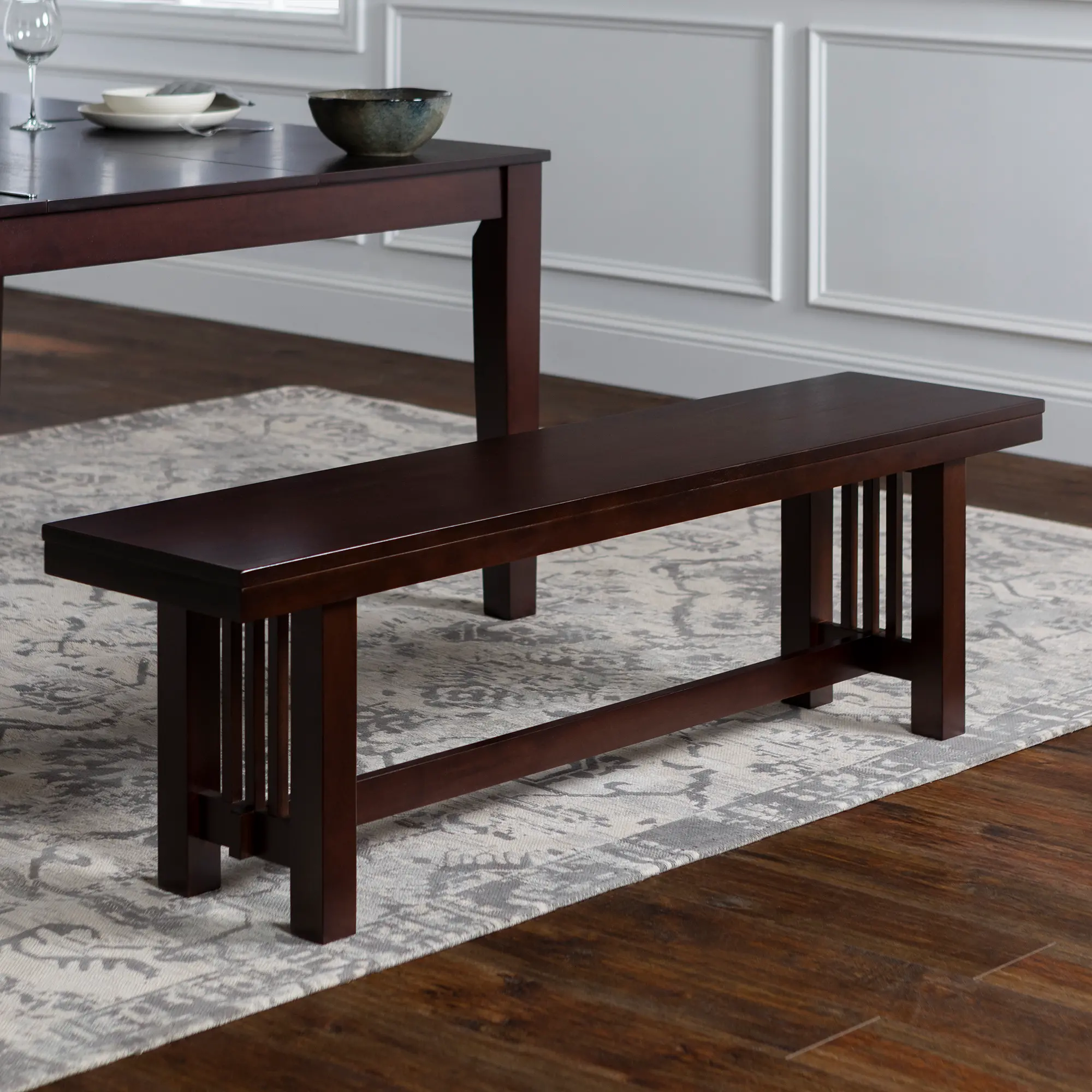 DBM1CNO Dark Brown 60 inch Dining Room Bench-1