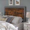 Industrial Rustic Wood and Metal Queen Headboard