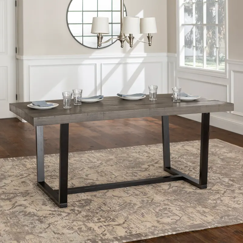 TW72DSWGY Argon Rustic Gray 72 Inch Dining Room Table - Walker Edison