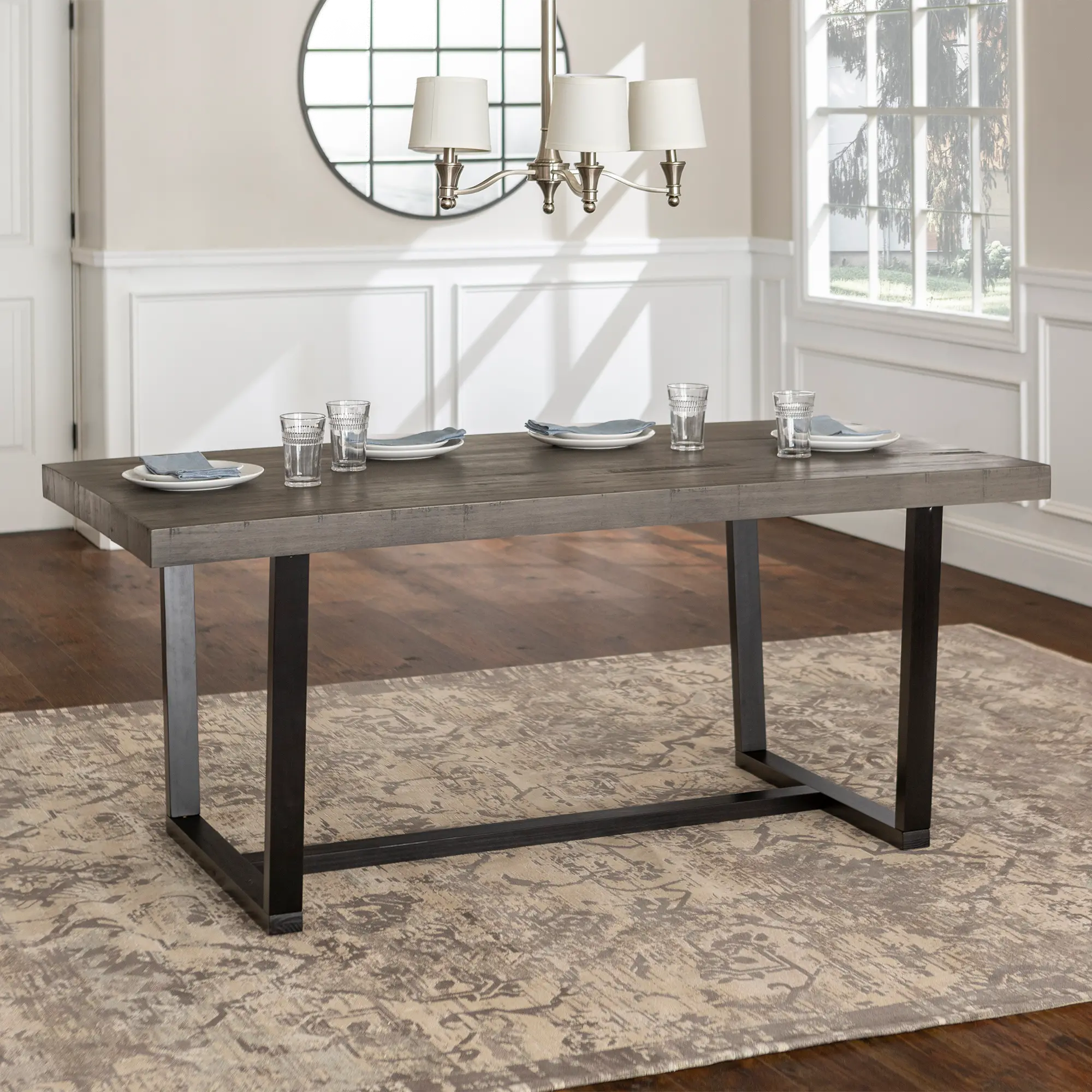 TW72DSWGY Argon Rustic Gray 72 Inch Dining Room Table-1