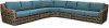 KIT Blue Lagoon 5 Piece Patio Sectional Set - Anesis