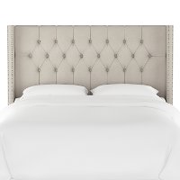 140NBBED-PWMSTDV Gray Diamond Tufted Wingback Upholstered Twin Bed-2