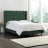 140NBBED-PWMSTJD Jade Green Tufted Wingback Twin Upholstered Bed