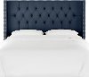 140NB-PWMSTECL Dark Blue Tufted Wingback Twin Upholstered Headboard