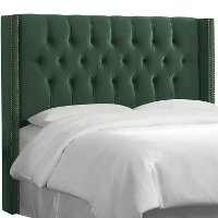 141NB-PWMSTJD Jade Green Tufted Full Upholstered Headboard-3