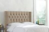 144NB-PWMSTMND Beige Wingback California King Upholstered Headboard