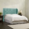 410TVLVCRB Light Blue Velvet Wingback Twin Upholstered Headboard