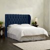 410TVLVINK Ink Blue Velvet Wingback Twin Upholstered Headboard