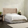 410TVLVPRL Pearl Beige Velvet Wingback Twin Upholstered Headboard
