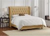 411BEDVLVHN Honey Tan Velvet Wingback Full Upholstered Bed