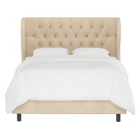 411BEDVLVPRL Pearl Beige Velvet Wingback Full Upholstered Bed-5