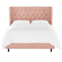 411BEDVLVTBLSH Blush Pink Velvet Wingback Full Upholstered Bed-3