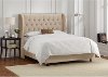 414BEDVLVPRL Pearl Velvet Wingback California King Upholstered Bed
