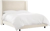430BEDSHPSNTR Sheepskin Natural White Twin Upholstered Bed