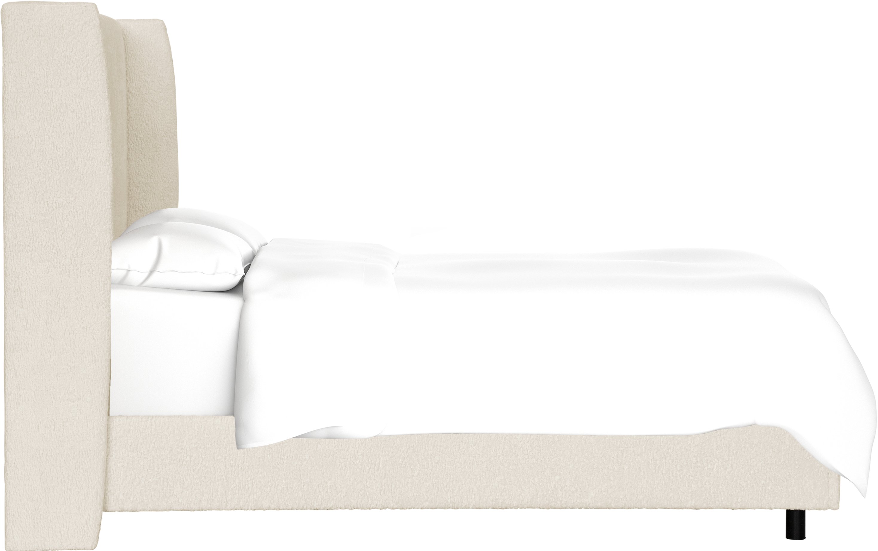 430BEDSHPSNTR Sheepskin Natural White Twin Upholstered Bed-2