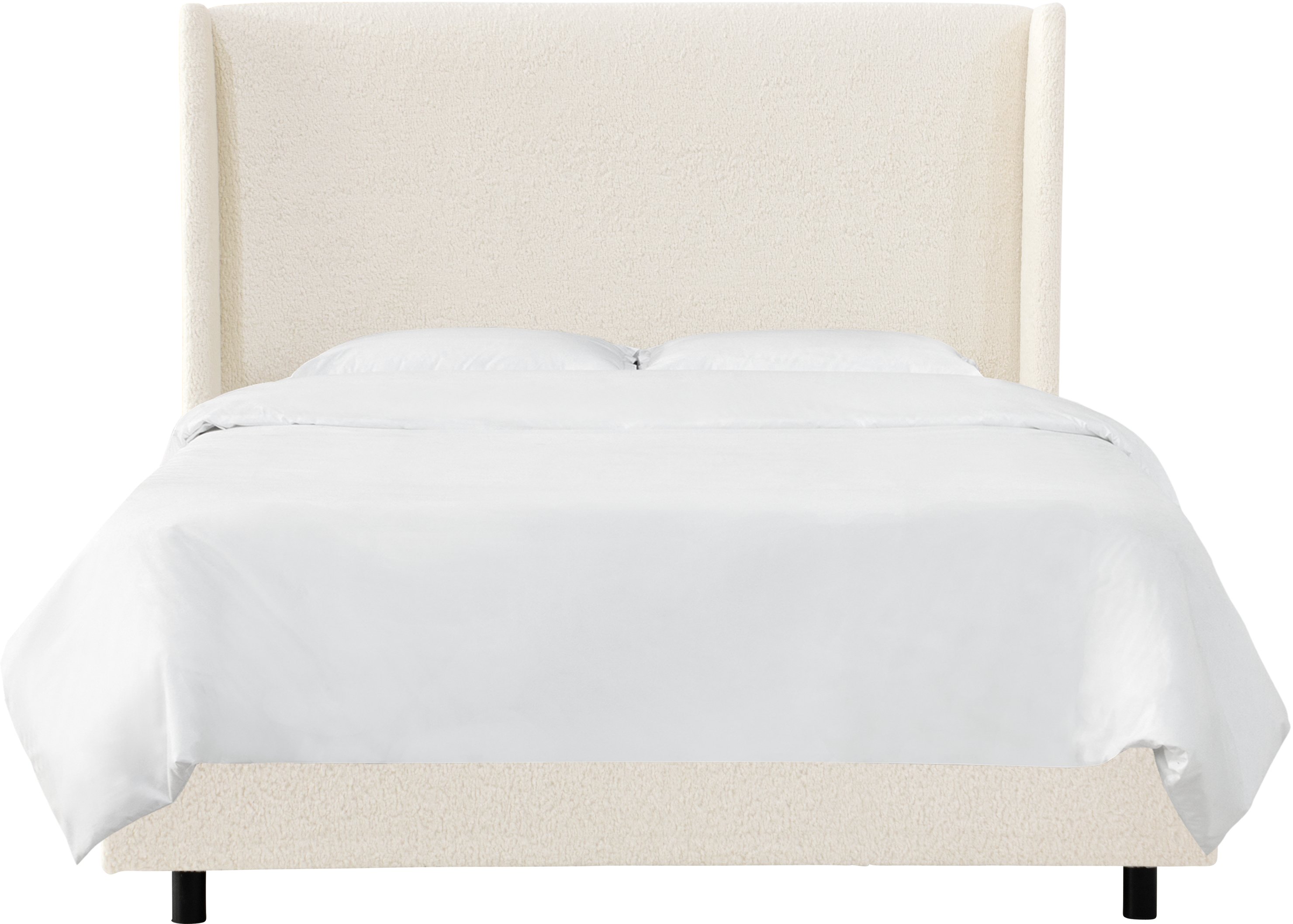 430BEDSHPSNTR Sheepskin Natural White Twin Upholstered Bed-5