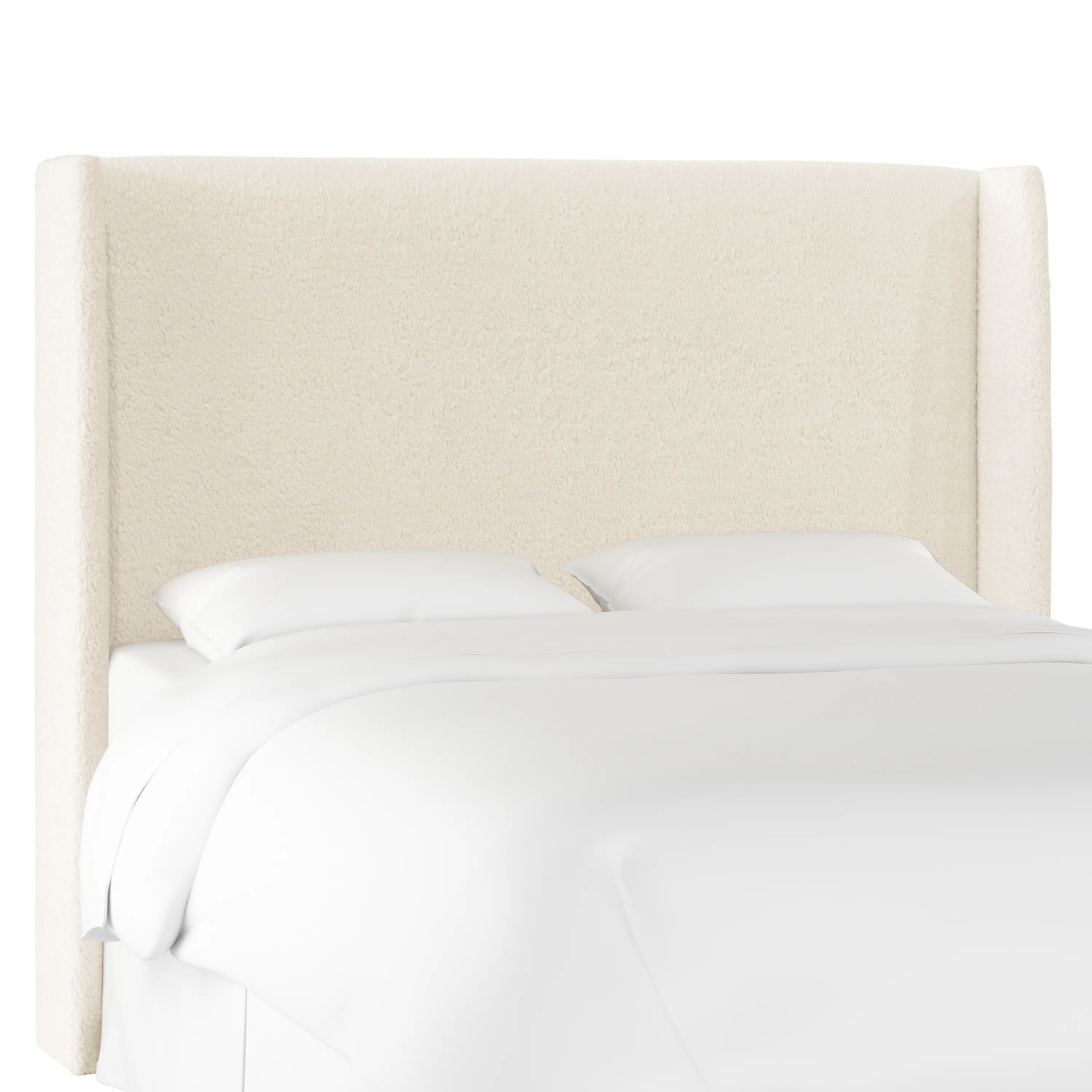 430TSHPSNTR Sheepskin Natural White Twin Upholstered Headboard-1
