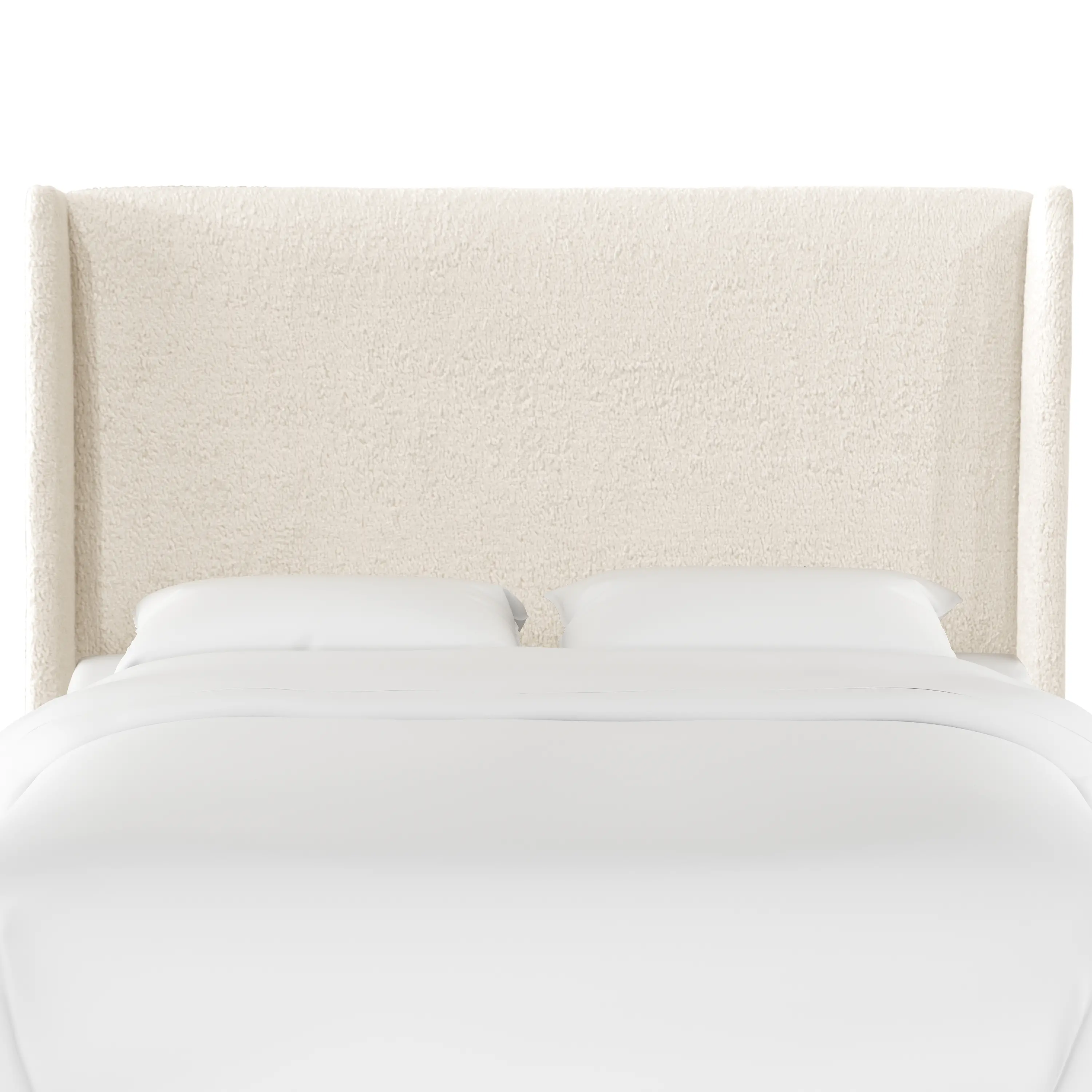 430TSHPSNTR Sheepskin Natural White Twin Upholstered Headboard-2