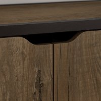 Rustic Brown 5 Shelf Bookcase with Doors - Anthropology-3