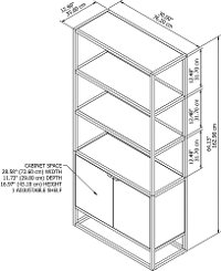 Rustic Brown 5 Shelf Bookcase with Doors - Anthropology-7