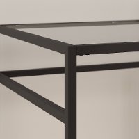 Rustic Brown 48 inch Glass Top Writing Desk with Shelf - Anthropology-4