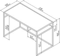 Rustic Brown 48 inch Glass Top Writing Desk with Shelf - Anthropology-6