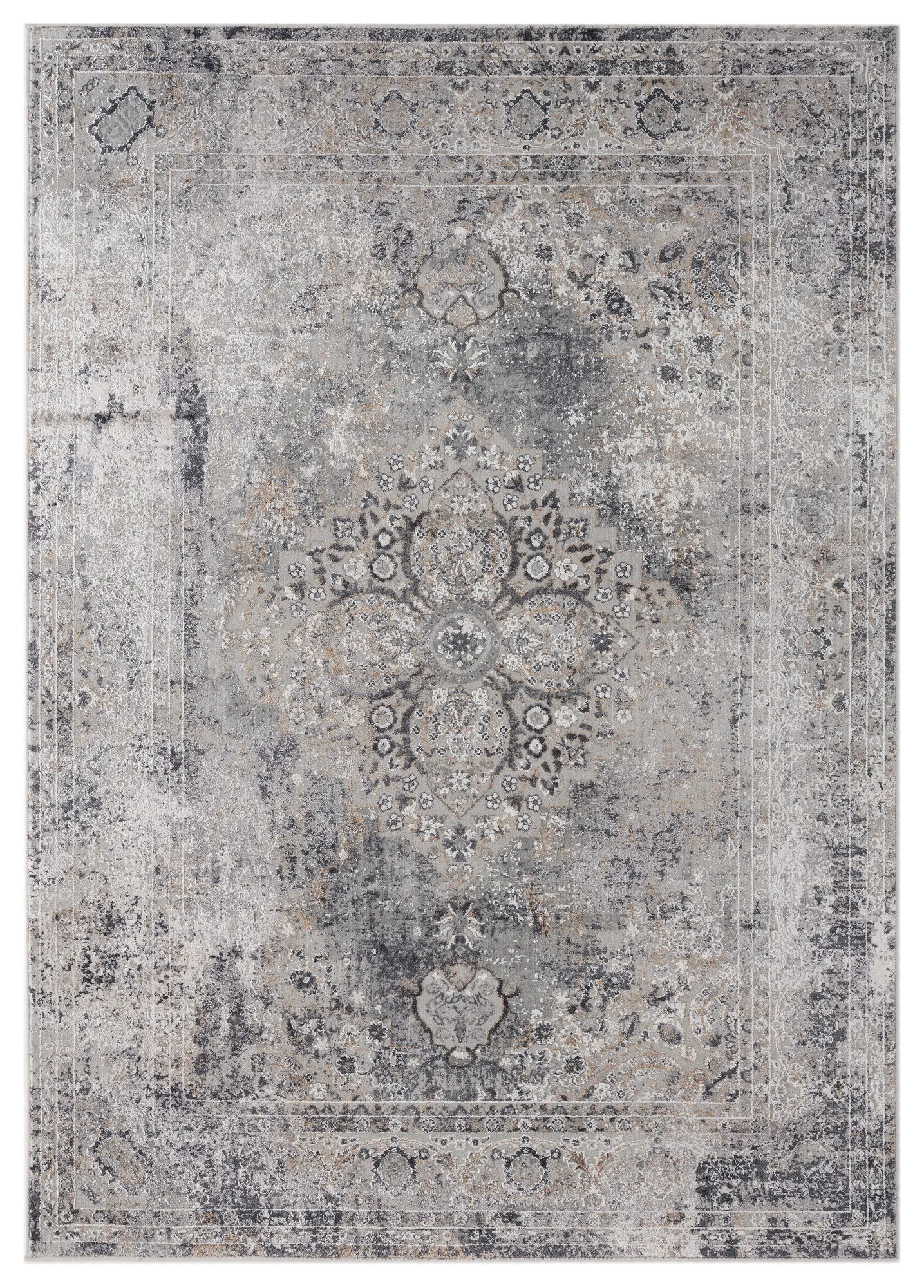 5 x 7 Medium Contemporary Gray Area Rug - Century-1