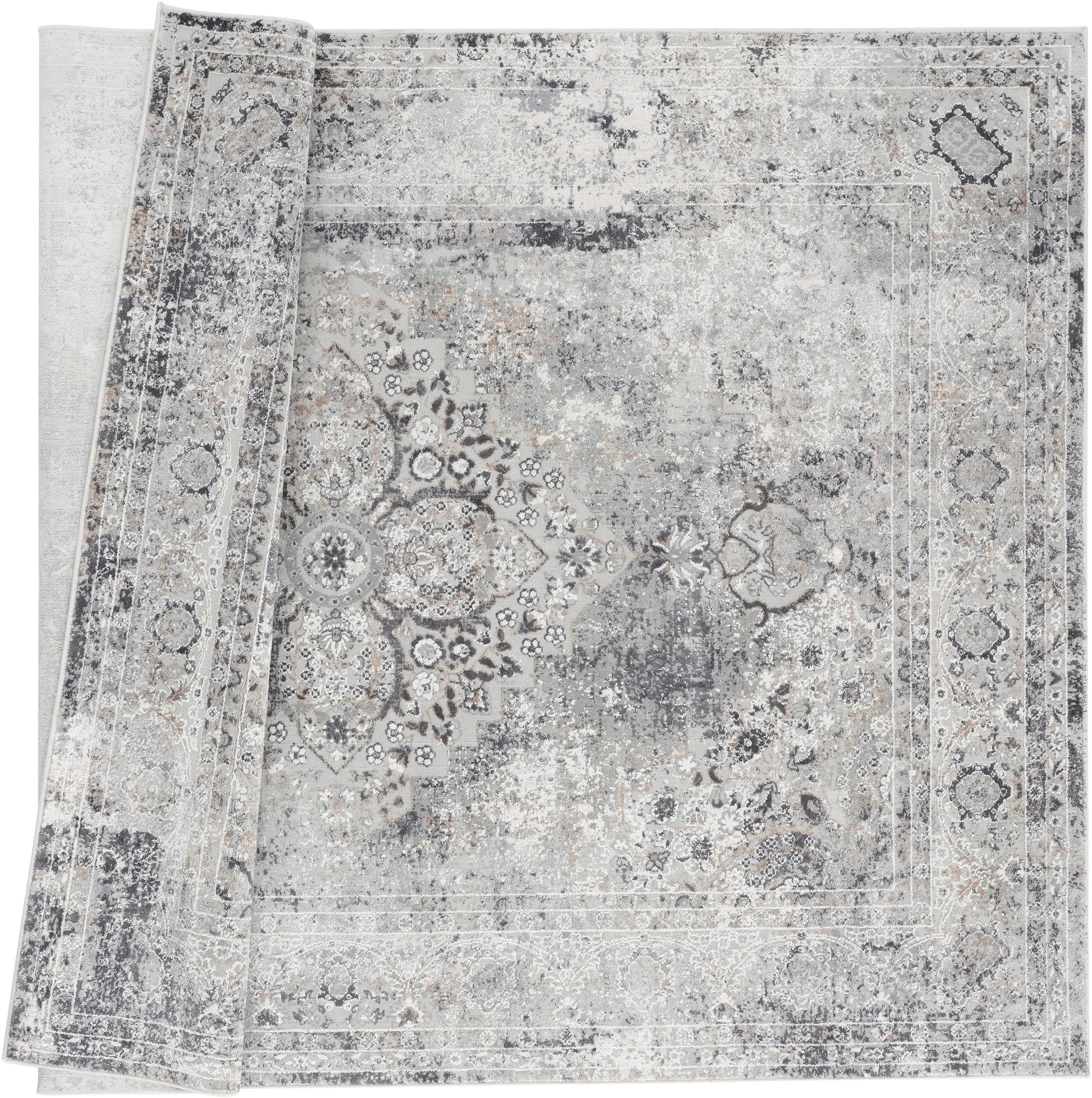 5 x 7 Medium Contemporary Gray Area Rug - Century-5