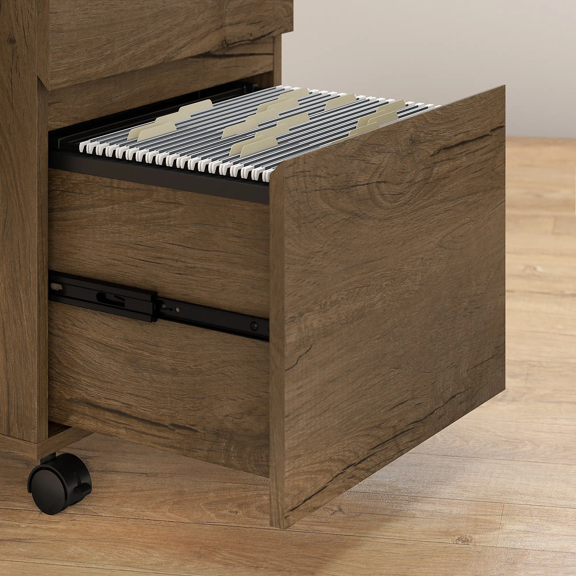 ATH011RB Anthropology Brown 2 Drawer Mobile File Cabinet-3