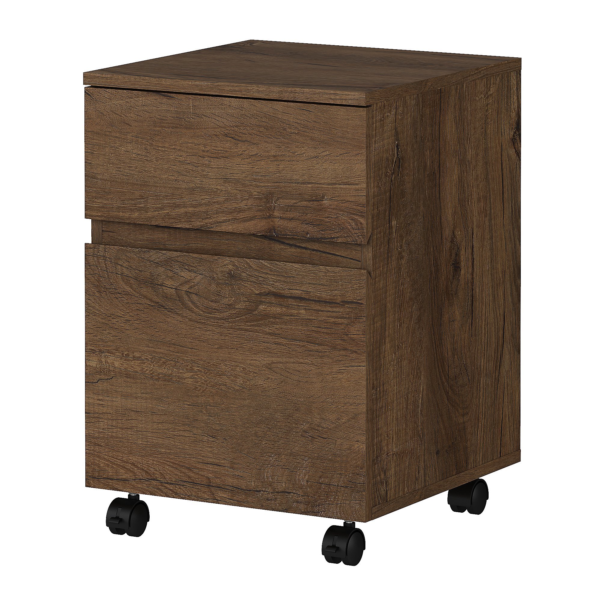Brown 2 Drawer Mobile File Cabinet-2