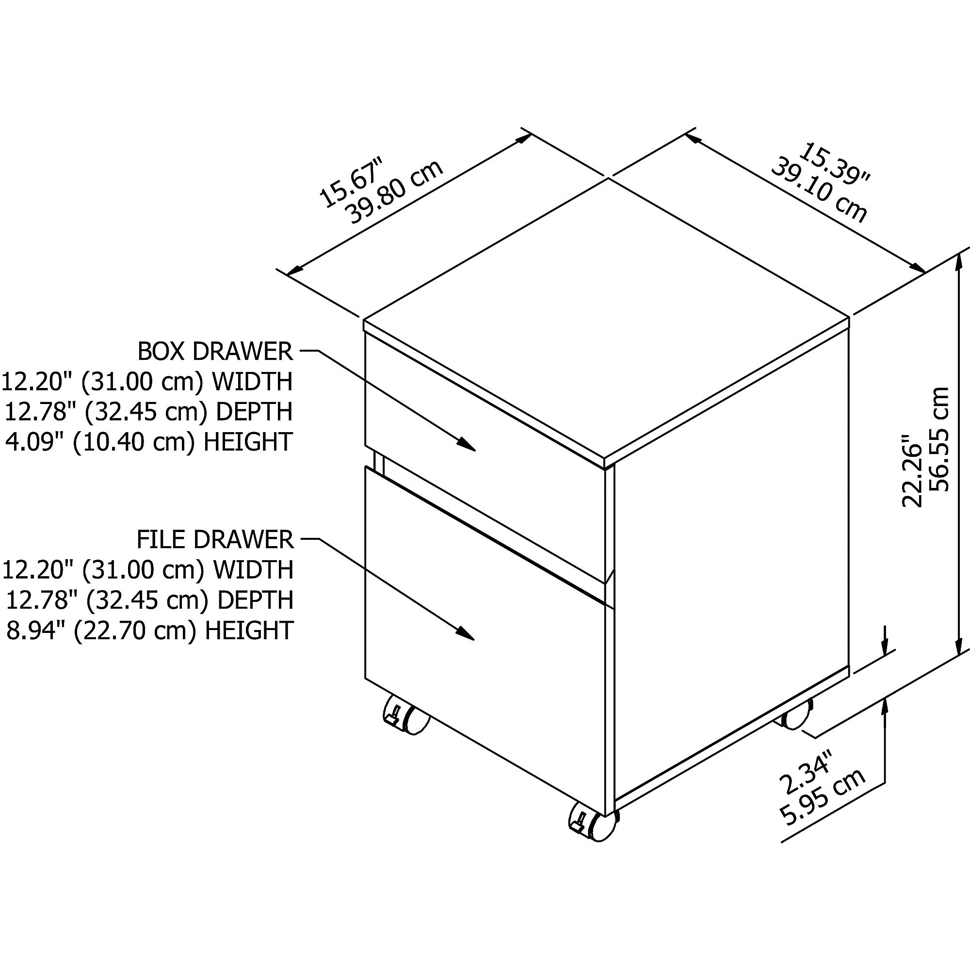 Brown 2 Drawer Mobile File Cabinet-6