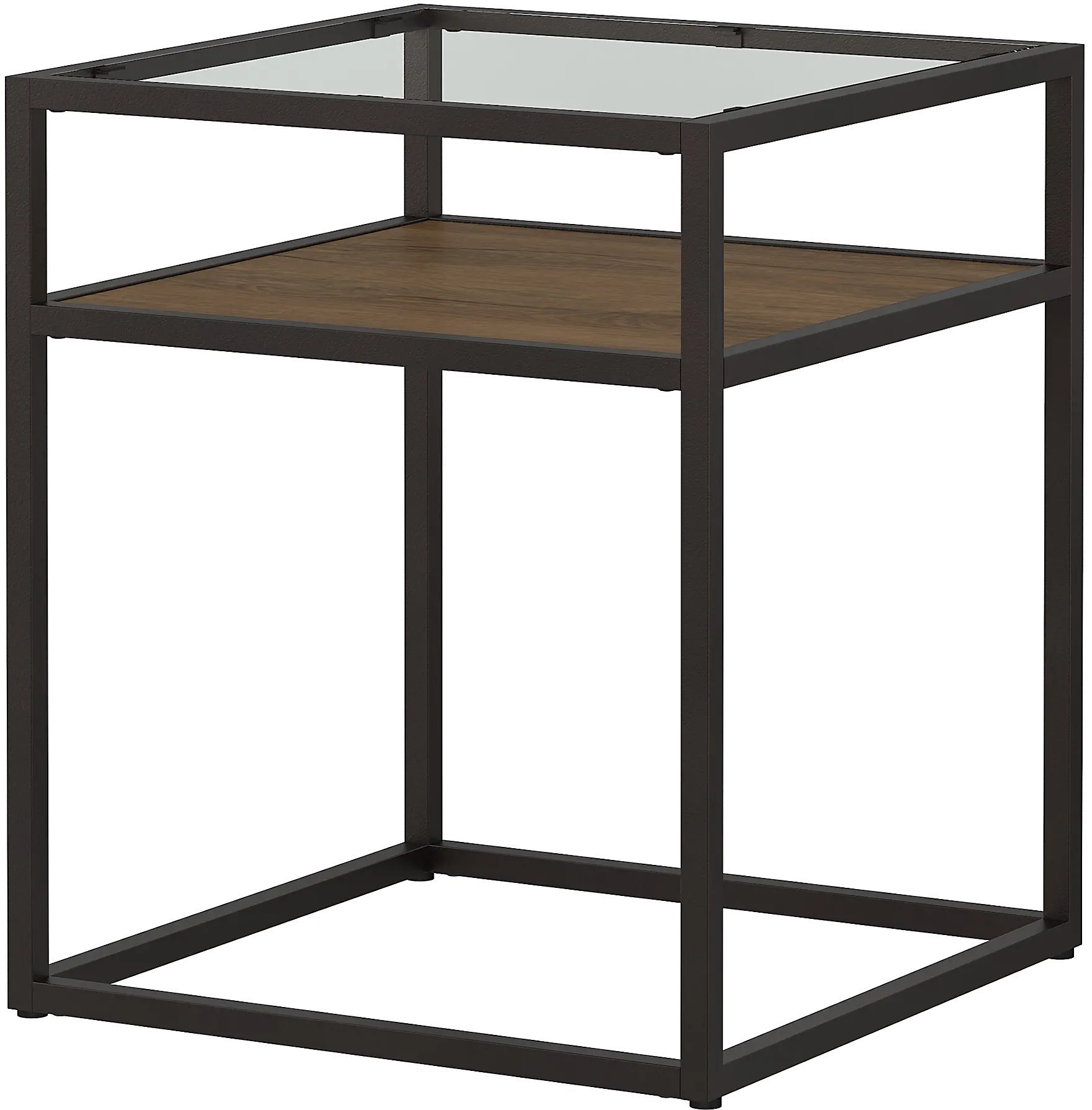 ATT120RB-03 Anthropology Rustic Brown Glass Top End Table-2